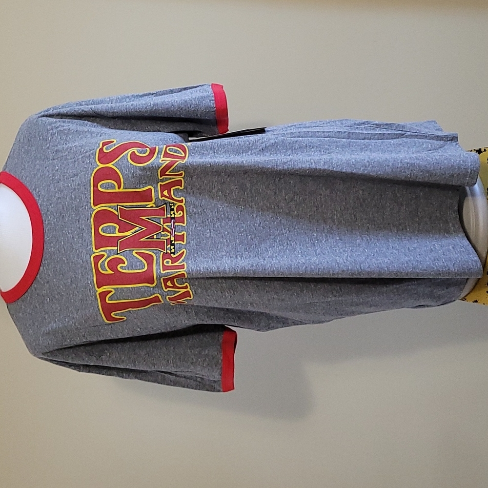NEW Maryland Terps Tee Jersey Short Sleeve USA Heather Grey Blue 84 Women's L XL